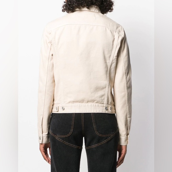 Off-White Diagonal Print Denim Jacket In Neutrals - Picture 4 of 10
